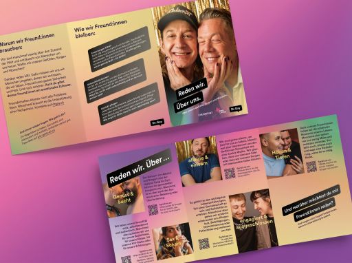 Aids hilfe schweiz 2023 drgay kampagne flyer FIVE AG Full Service Werbeagentur in St Gallen und Zuerich