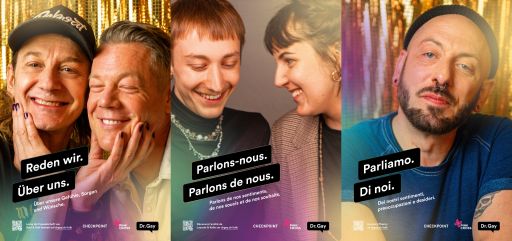 Aids hilfe schweiz 2023 drgay kampagne fotografie banner FIVE AG Full Service Werbeagentur in St Gallen und Zuerich 2