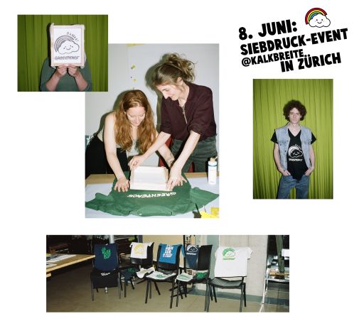 Greenpeace schweiz 2023 klimaschutz kampagne siebdruck FIVE AG Full Service Werbeagentur in St Gallen und Zuerich 1