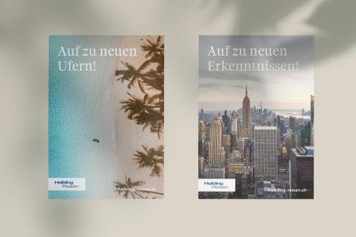 Helbling Reisen 2022 kampagne postkarte FIVE AG Full Service Werbeagentur in St Gallen und Zuerich