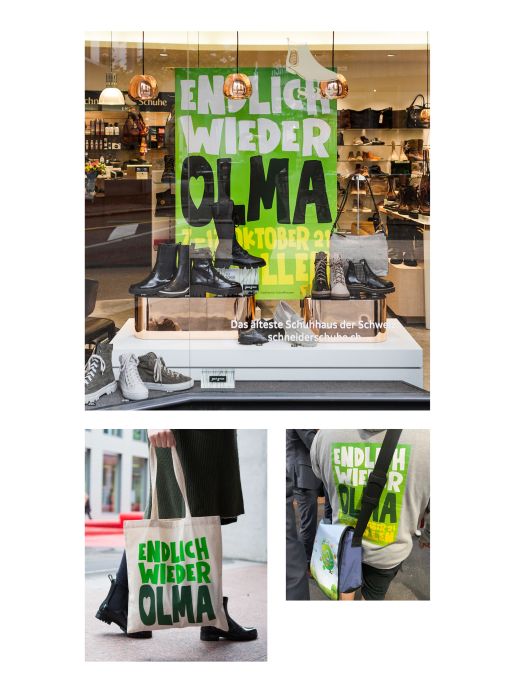 2021 olma messe endlich wieder kampagne tasche plakat FIVE AG Full Service Werbeagentur in St Gallen und Zuerich